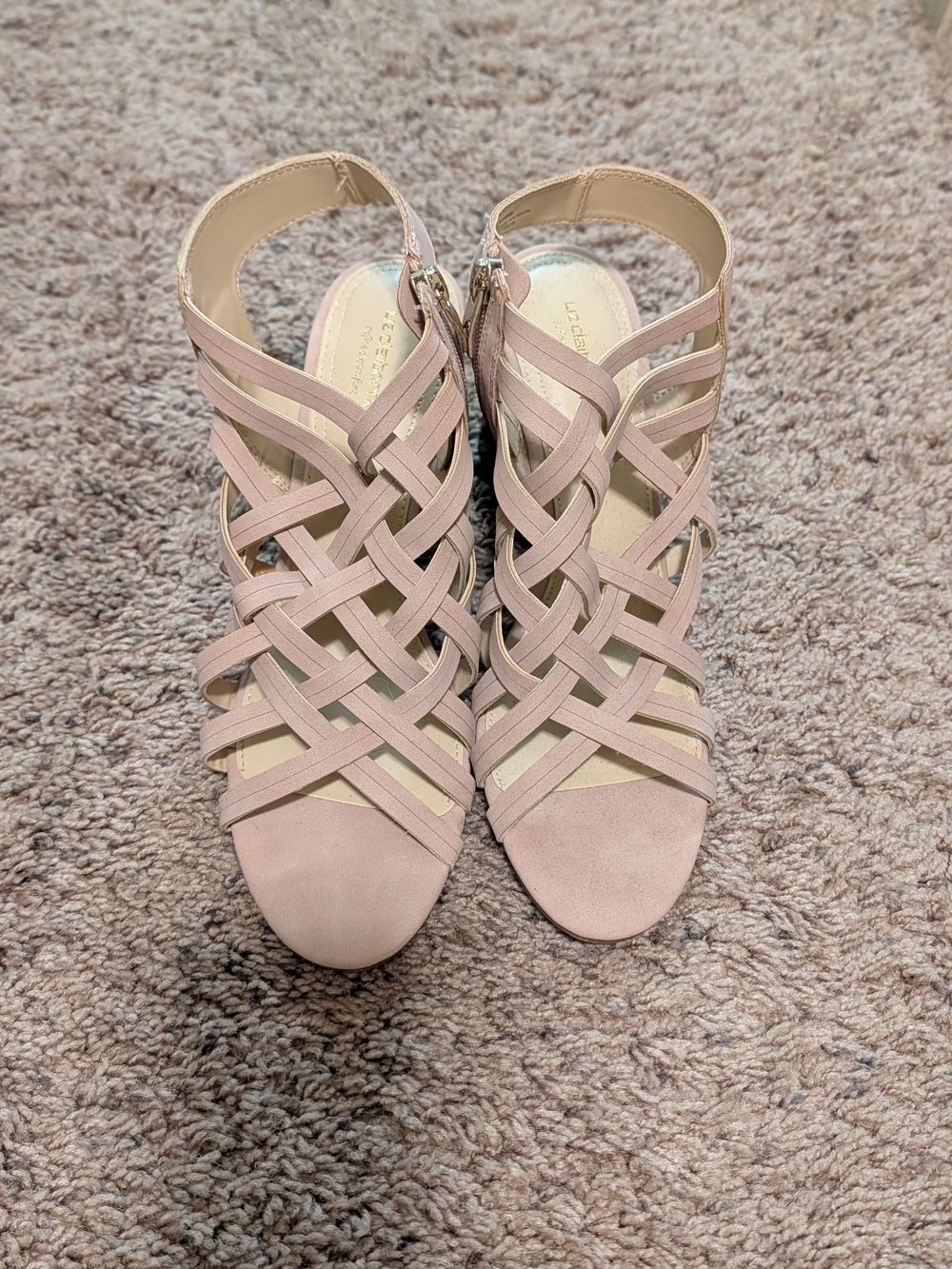 Liz Claiborne Blush Strappy Block Heel Sandals